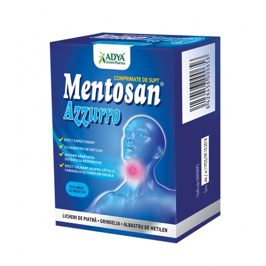 Mentosan Azzurro , 21 comprimate masticabile, Adya Green Pharma