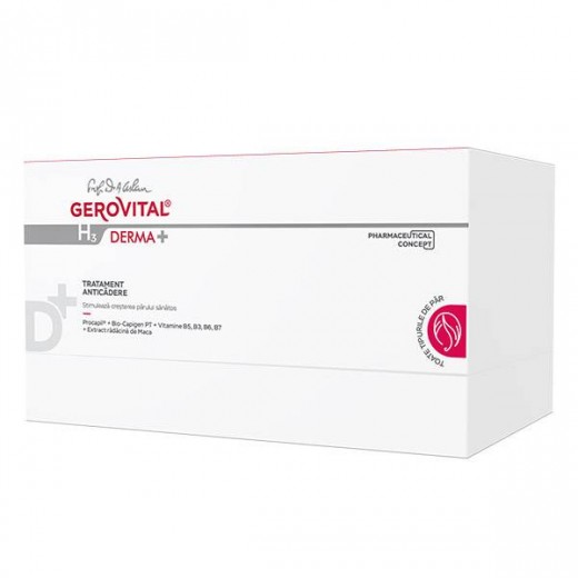 Tratament anticadere Gerovital H3 Derma+, 12 fiole x 10 ml, Gerovital