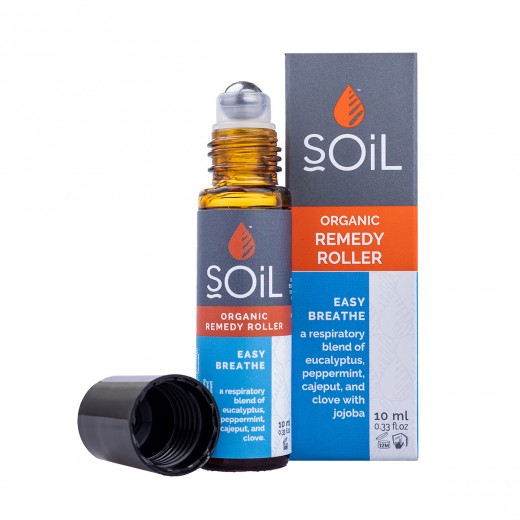 Roll-On respiratie usoara cu uleiuri esențiale pure organice, 10 ml ,SOiL