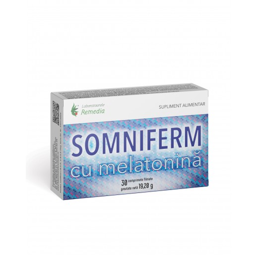 Somniferm + Melatonina, 30 comprimate ,Remedia