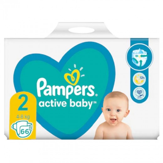 Pampers 2 Activ Baby 4-8 kg, 66 de scutece