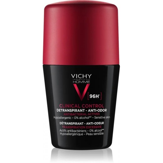 Deodorant roll-on antitranspirant 96H Clinical Control, 50 ml, Vichy Homme