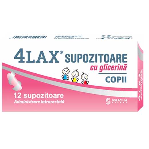 4Lax Copii x 12 supozitoare clasice cu glicerina 1500mg -Solacium