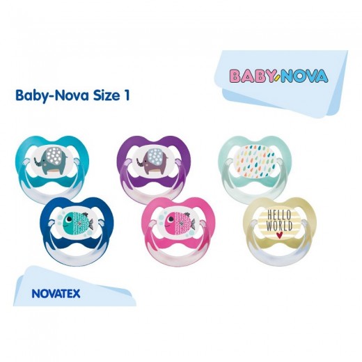 Baby Nova 20004 Suzete ortodontice decorate multicolore inel talie 1+steribox