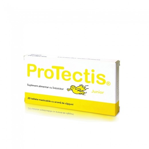 Protectis Junior cu aroma de capsuni, 20 comprimate masticabile , BioGaia