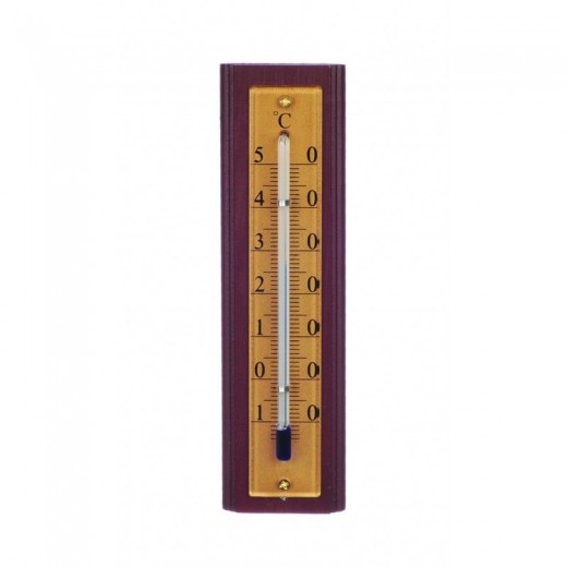 Termometru de camera cu suport din lemn, Minut