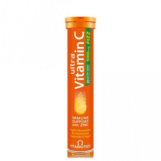 Vitabiotics Ultra Vitamin C+D fizz 20 tablete efervescente